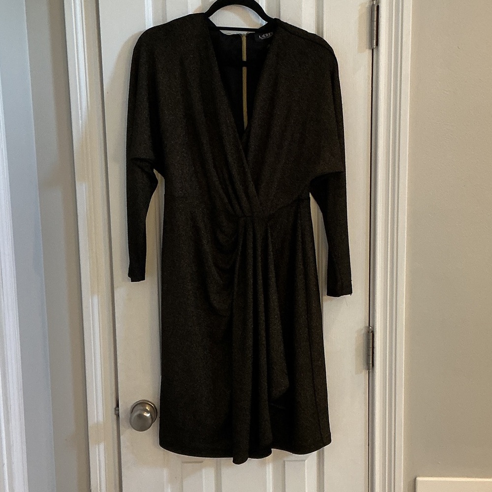 Ralph Lauren Black Label Black & Gold Metallic Dress
